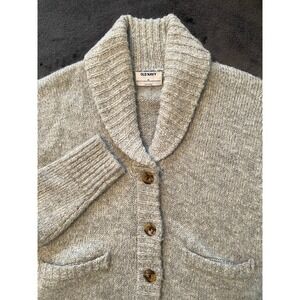Old Navy Shawl Collar Button Cardigan Sweater Sz XS‎ Gray Cozy Academia Grandma